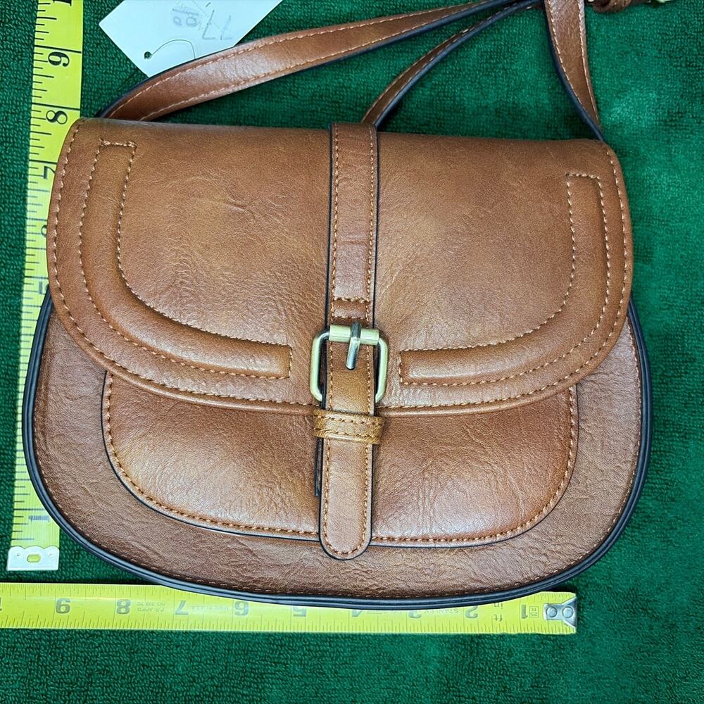 AFKOMST Crossbody Bags for Women,Small Saddle Purse and Boho Cross Body Brown
